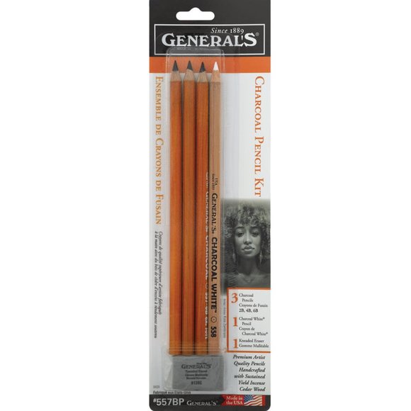 🌼 General’s Charcoal Pencil Set 557BP NWT - Picture 1 of 4